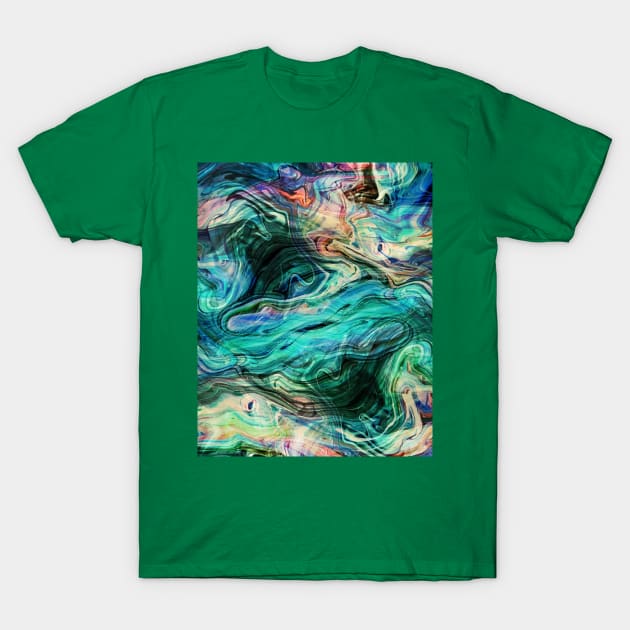 Colorful Abstract Fluidic Pattern T-Shirt by StudioGrafiikka